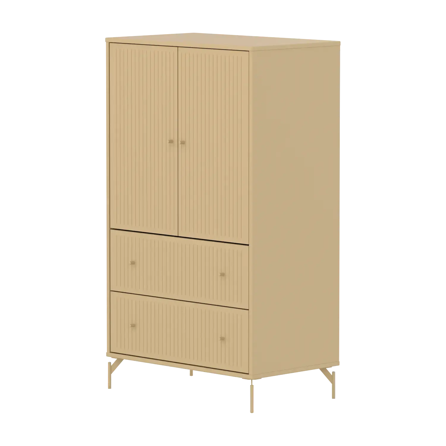 SAGA Cupboard, 2 door & 2 drawer, Sand with grooves CUPBOARD ACTIVE flexa-com.myshopify.com