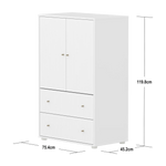 SAGA Cupboard, 2 door & 2 drawer, White with grooves CUPBOARD ACTIVE flexa-com.myshopify.com