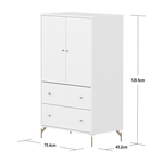 SAGA Cupboard, 2 door & 2 drawer, White with grooves CUPBOARD ACTIVE flexa-com.myshopify.com