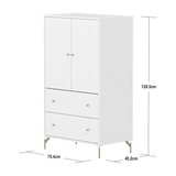 SAGA Cupboard, 2 door & 2 drawer, White with grooves CUPBOARD ACTIVE flexa-com.myshopify.com