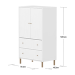 SAGA Cupboard, 2 door & 2 drawer, White with grooves CUPBOARD ACTIVE flexa-com.myshopify.com