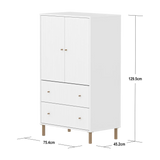 SAGA Cupboard, 2 door & 2 drawer, White with grooves CUPBOARD ACTIVE flexa-com.myshopify.com