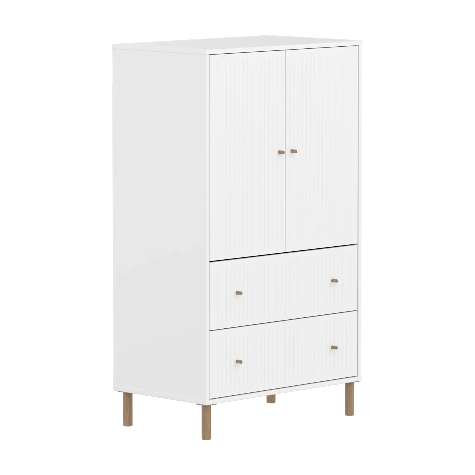 SAGA Cupboard, 2 door & 2 drawer, White with grooves CUPBOARD ACTIVE flexa-com.myshopify.com