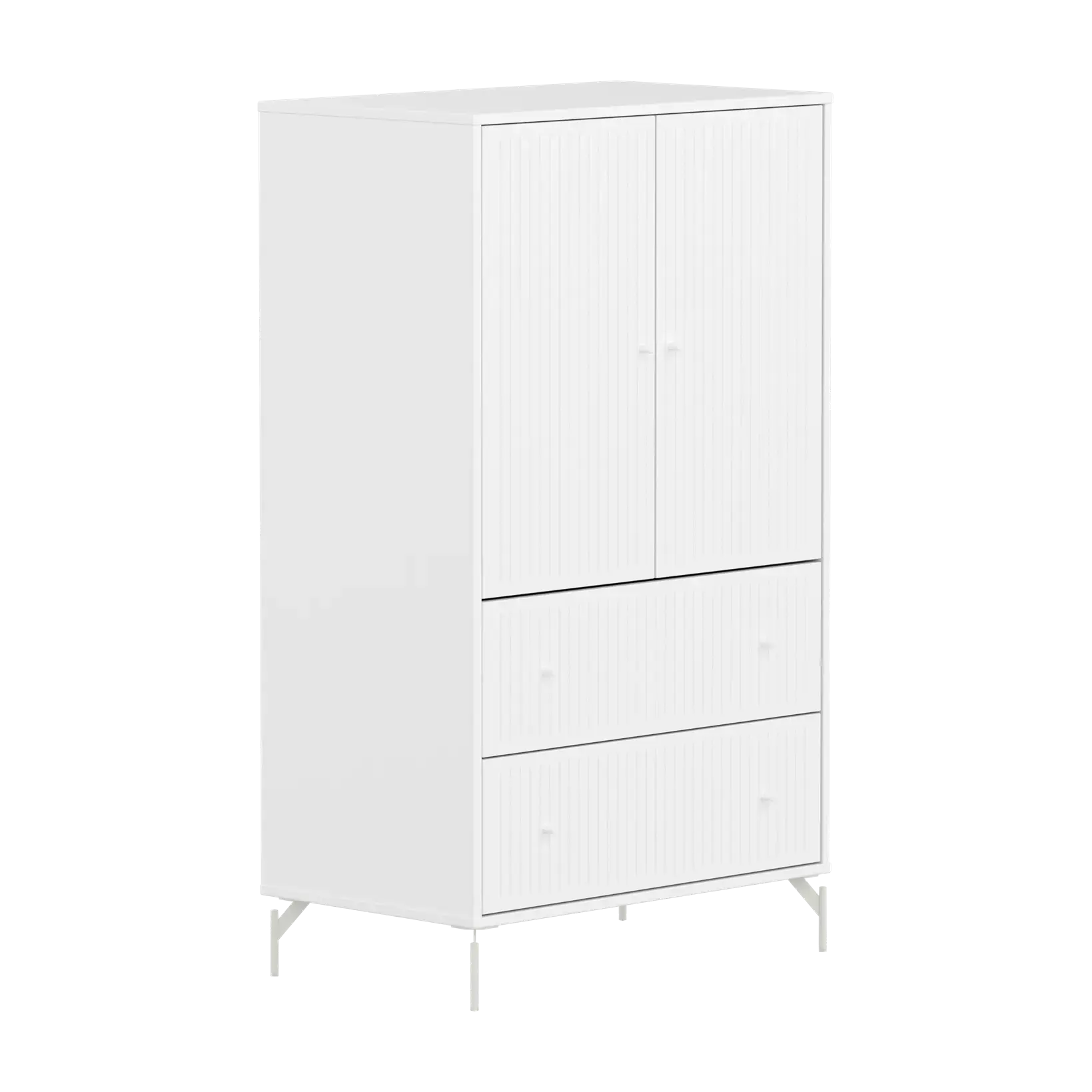 SAGA Cupboard, 2 door & 2 drawer, White with grooves CUPBOARD ACTIVE flexa-com.myshopify.com