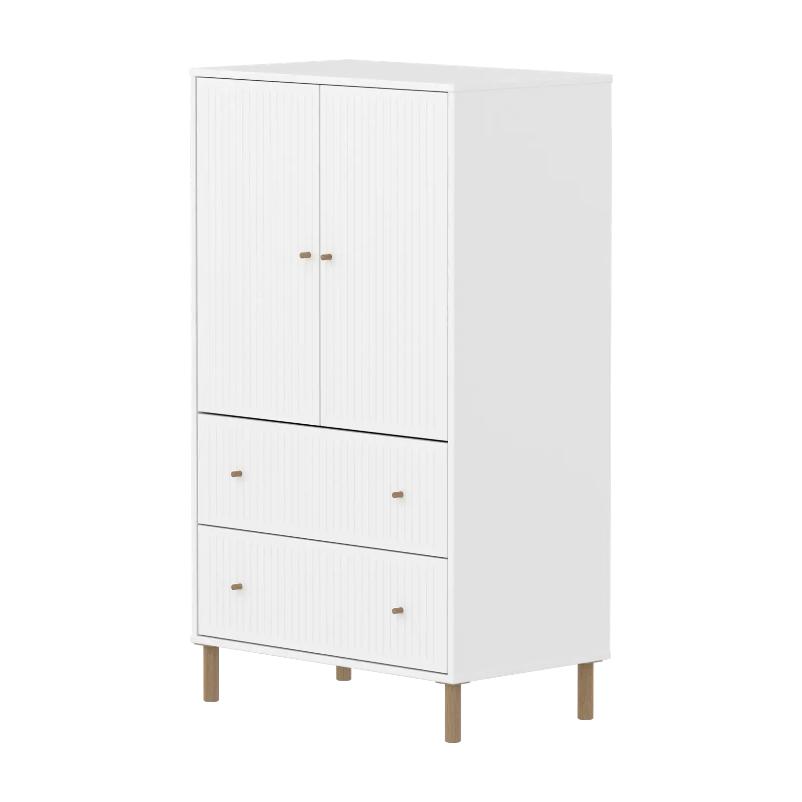 SAGA Cupboard, 2 door & 2 drawer, White with grooves CUPBOARD ACTIVE flexa-com.myshopify.com