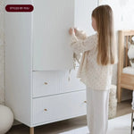 SAGA Cupboard, 2 door & 2 drawer, White with grooves CUPBOARD ACTIVE flexa-com.myshopify.com