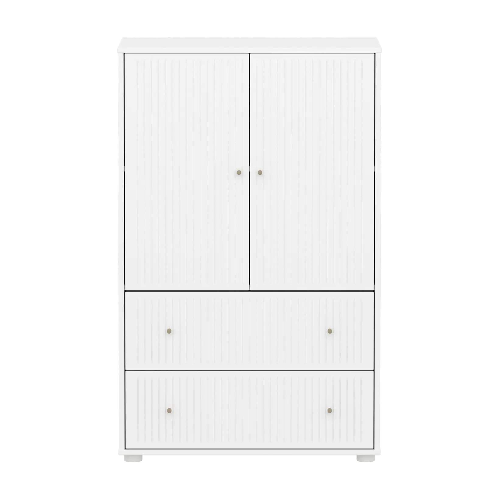 SAGA Cupboard, 2 door & 2 drawer, White with grooves CUPBOARD ACTIVE flexa-com.myshopify.com