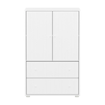 SAGA Cupboard, 2 door & 2 drawer, White with grooves CUPBOARD ACTIVE flexa-com.myshopify.com