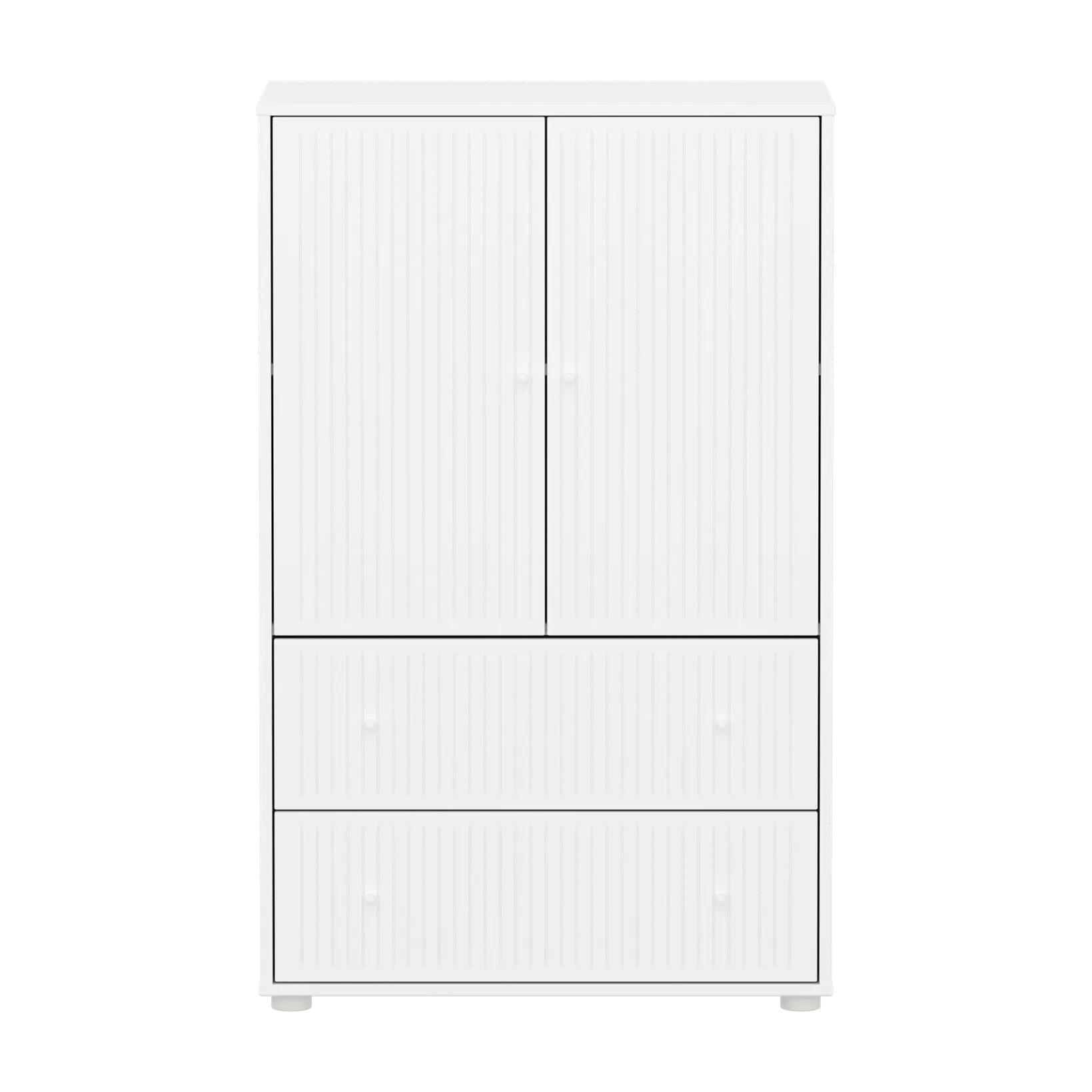 SAGA Cupboard, 2 door & 2 drawer, White with grooves CUPBOARD ACTIVE flexa-com.myshopify.com
