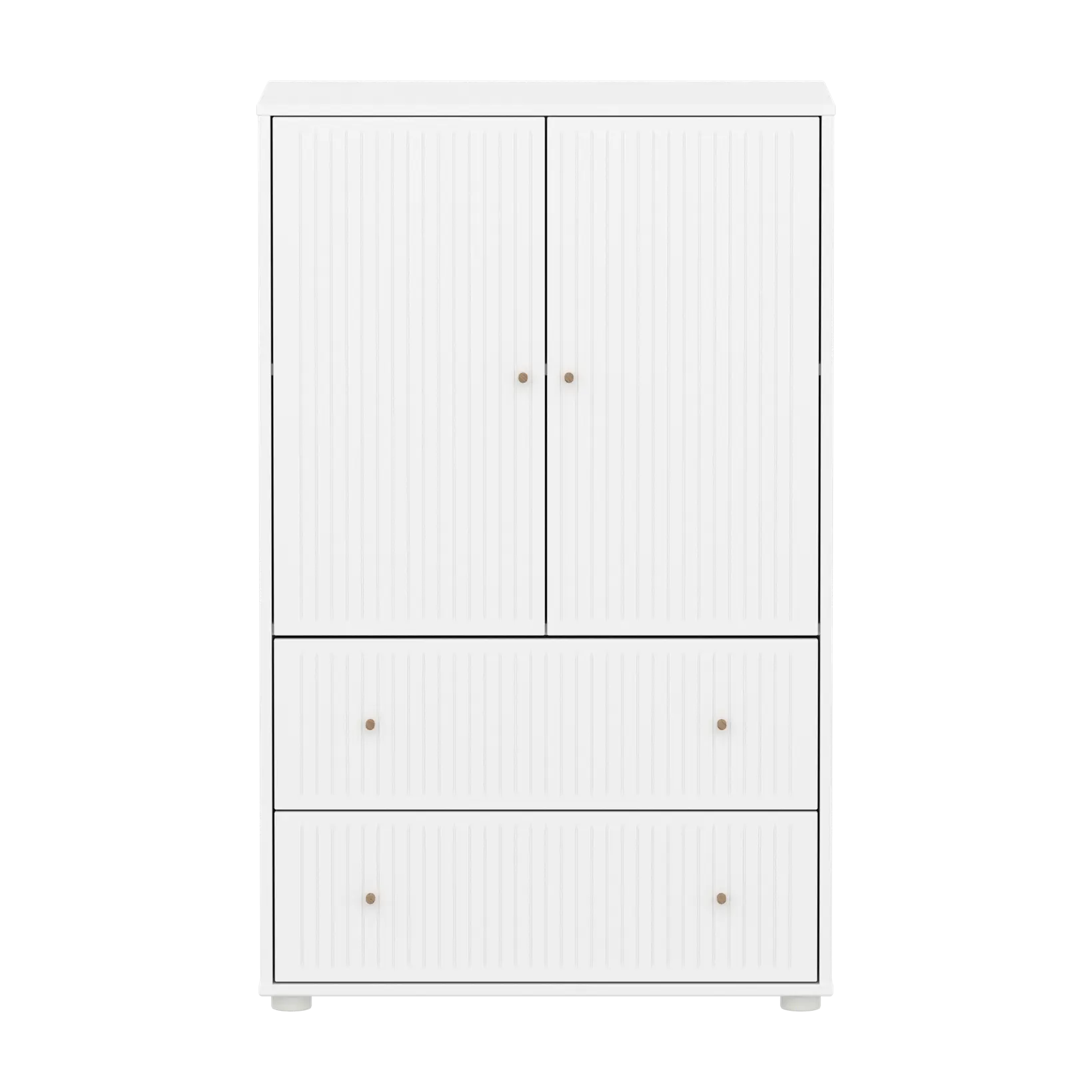 SAGA Cupboard, 2 door & 2 drawer, White with grooves CUPBOARD ACTIVE flexa-com.myshopify.com