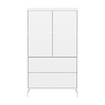 SAGA Cupboard, 2 door & 2 drawer, White with grooves CUPBOARD ACTIVE flexa-com.myshopify.com