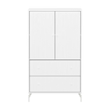 SAGA Cupboard, 2 door & 2 drawer, White with grooves CUPBOARD ACTIVE flexa-com.myshopify.com