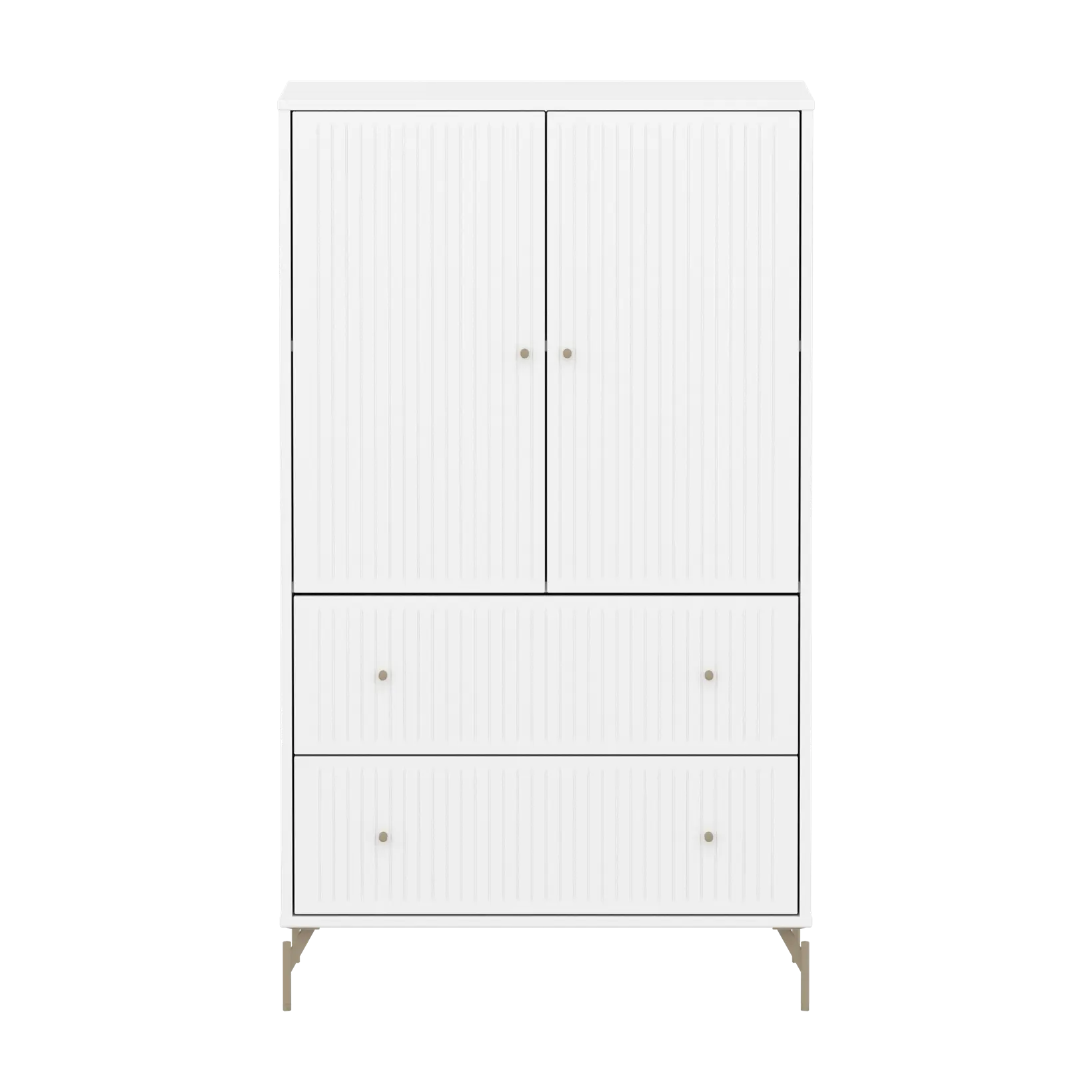 SAGA Cupboard, 2 door & 2 drawer, White with grooves CUPBOARD ACTIVE flexa-com.myshopify.com