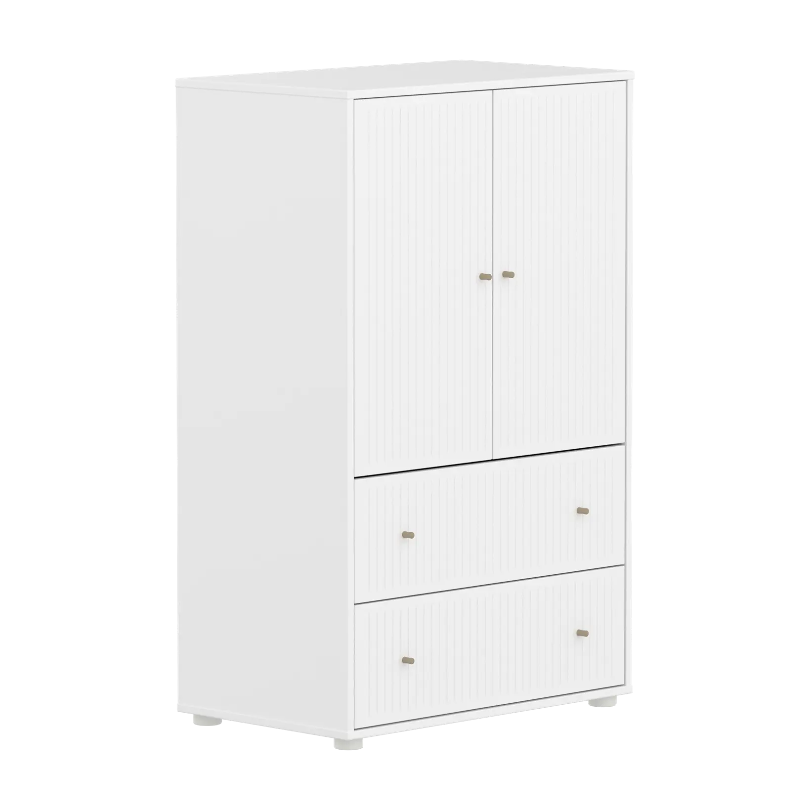 SAGA Cupboard, 2 door & 2 drawer, White with grooves CUPBOARD ACTIVE flexa-com.myshopify.com