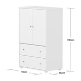 SAGA Cupboard, 2 door & 2 drawer, White with grooves CUPBOARD ACTIVE flexa-com.myshopify.com