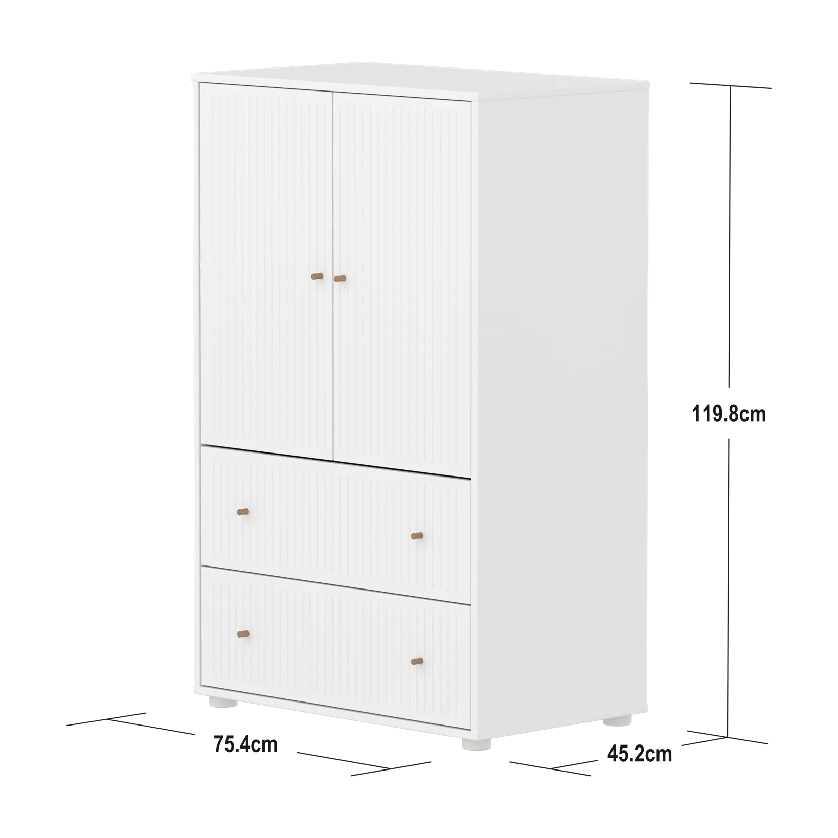 SAGA Cupboard, 2 door & 2 drawer, White with grooves CUPBOARD ACTIVE flexa-com.myshopify.com
