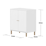 SAGA Cupboard, 2 doors, White with grooves CUPBOARD ACTIVE flexa-com.myshopify.com