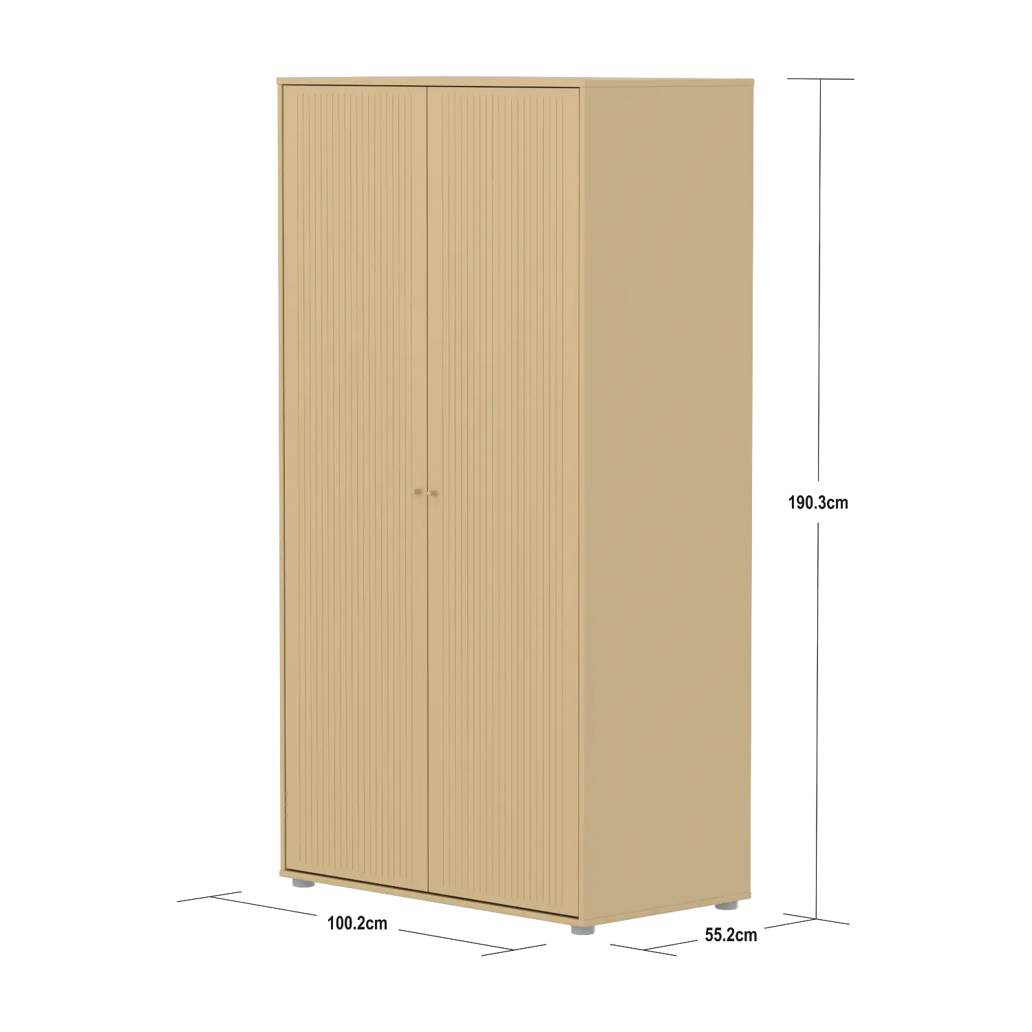 SAGA Wardrobe, 2 door, Sand with grooves WARDROBE ACTIVE flexa-com.myshopify.com