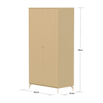 SAGA Wardrobe, 2 door, Sand with grooves WARDROBE ACTIVE flexa-com.myshopify.com