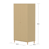 SAGA Wardrobe, 2 door, Sand with grooves WARDROBE _badge_bestseller flexa-com.myshopify.com