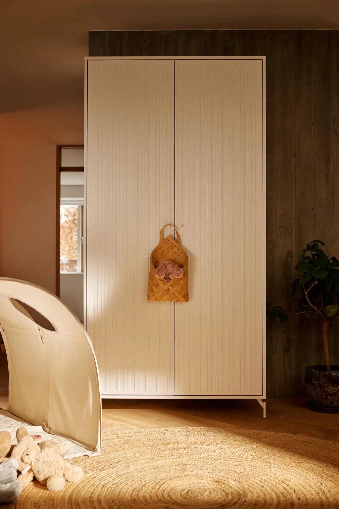 SAGA Wardrobe, 2 door, White with grooves WARDROBE ACTIVE flexa-com.myshopify.com