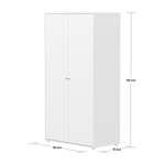 SAGA Wardrobe, 2 door, White with grooves WARDROBE ACTIVE flexa-com.myshopify.com