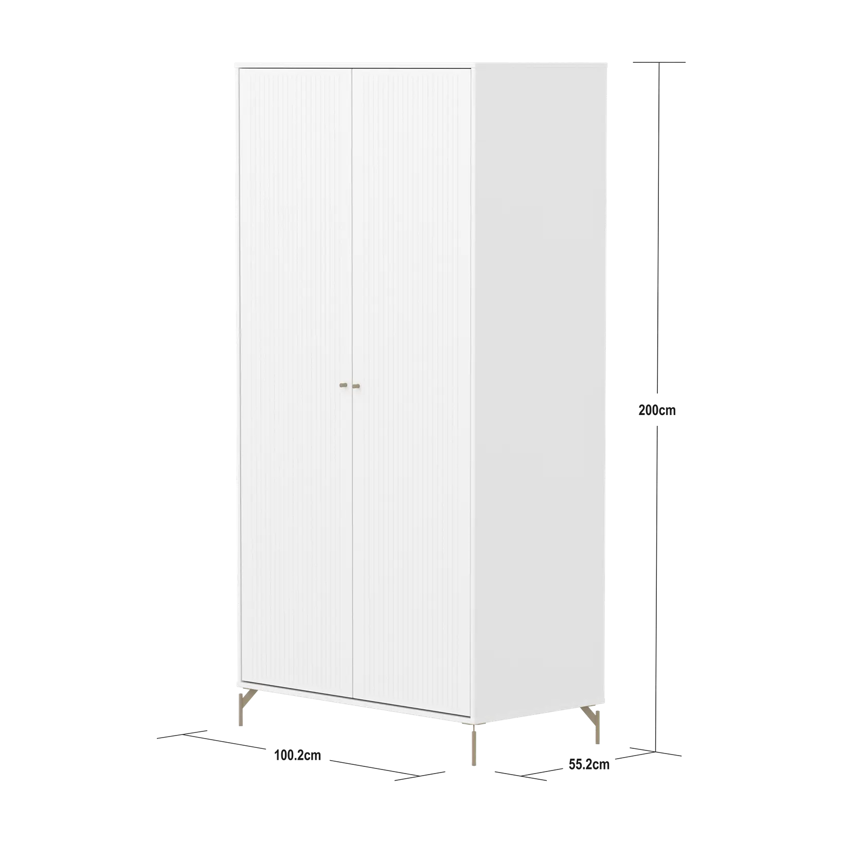 SAGA Wardrobe, 2 door, White with grooves WARDROBE ACTIVE flexa-com.myshopify.com