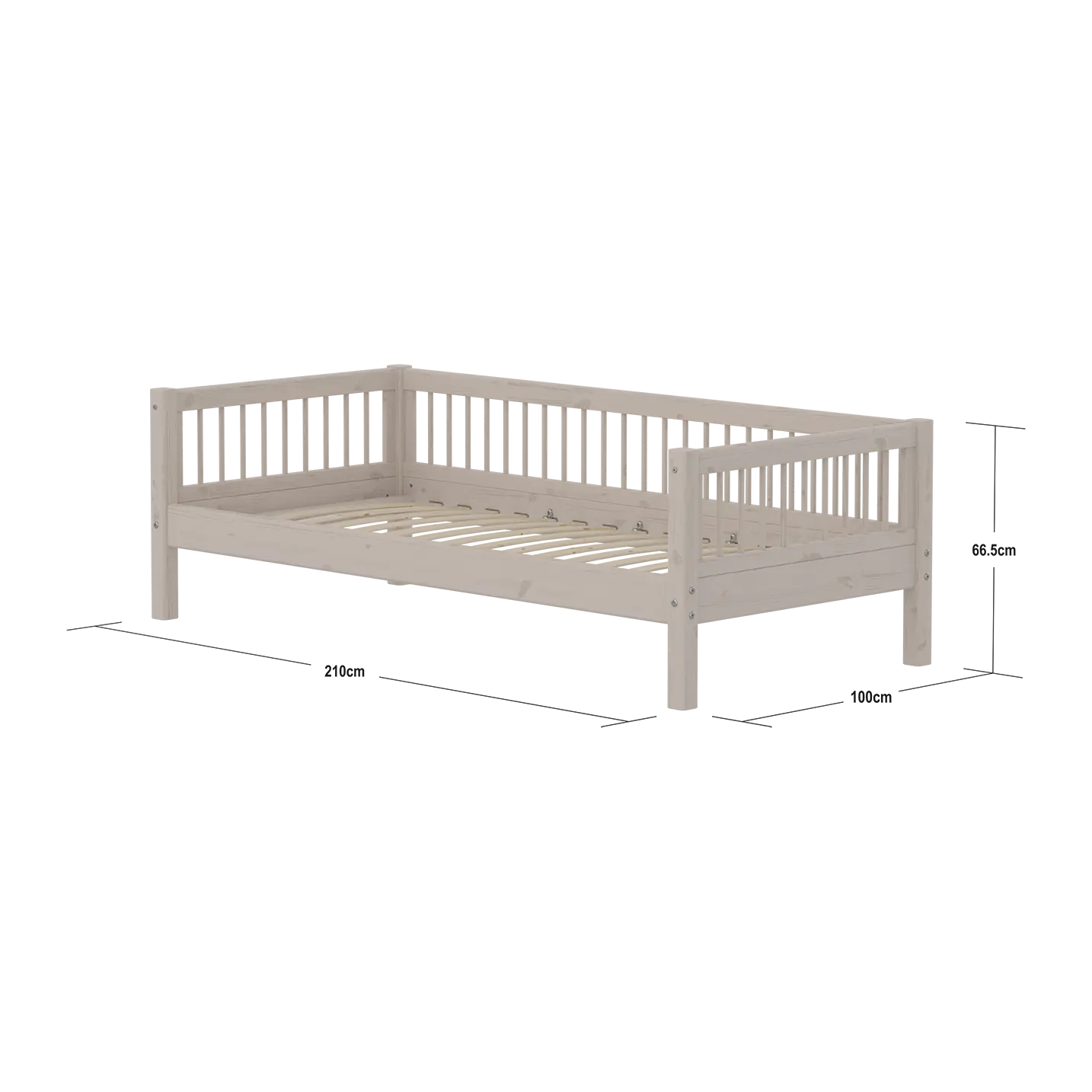Single Bed, 90x200 cm, Grey SINGLE_BED 200 flexa-com.myshopify.com