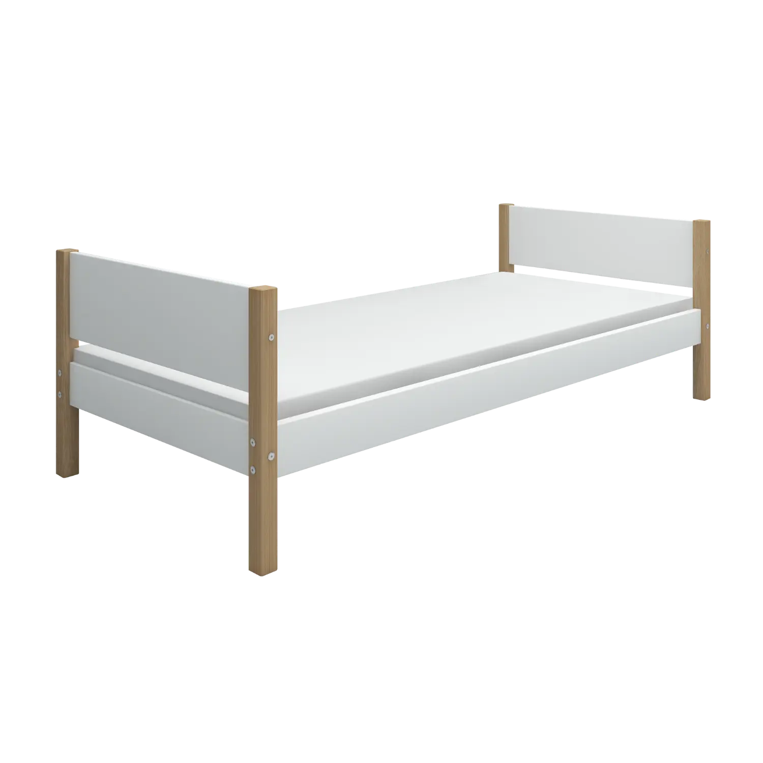 Single Bed, 90x200 cm, White/Oak SINGLE_BED 200 flexa-com.myshopify.com