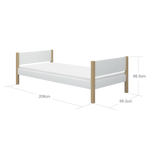 Single Bed, 90x200 cm, White/Oak SINGLE_BED 200 flexa-com.myshopify.com