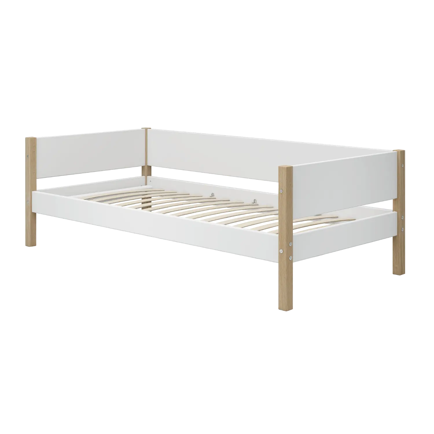 Single Bed, 90x200 cm, White/Oak SINGLE_BED 200 flexa-com.myshopify.com