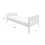 Single Bed, 90x200 cm, White SINGLE_BED 200 flexa-com.myshopify.com