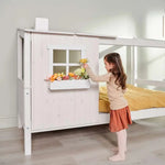 Single Bed with 1/2 House, Ladder, 90x200 cm, White SINGLE_BED 200 flexa-com.myshopify.com