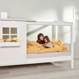 Single Bed with 1/2 House, Ladder, 90x200 cm, White SINGLE_BED 200 flexa-com.myshopify.com