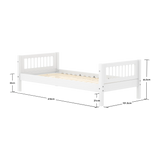 Single Bed with Crossbars, 90x200 cm, White SINGLE_BED 200 flexa-com.myshopify.com