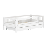 Single Bed with Crossbars, Storage and Safety Rail, 90x200 cm, White SINGLE_BED 200 flexa-com.myshopify.com