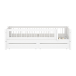 Single Bed with Crossbars, Storage and Safety Rail, 90x200 cm, White SINGLE_BED 200 flexa-com.myshopify.com