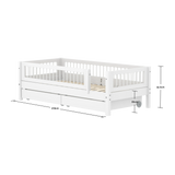 Single Bed with Crossbars, Storage and Safety Rail, 90x200 cm, White SINGLE_BED 200 flexa-com.myshopify.com