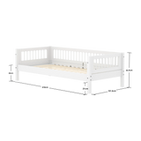 Single Bed with Crossbars and Safety Rail, 90x200 cm, White SINGLE_BED 200 flexa-com.myshopify.com