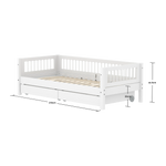 Single Bed with Crossbars and Storage, 90x200 cm, White SINGLE_BED 200 flexa-com.myshopify.com