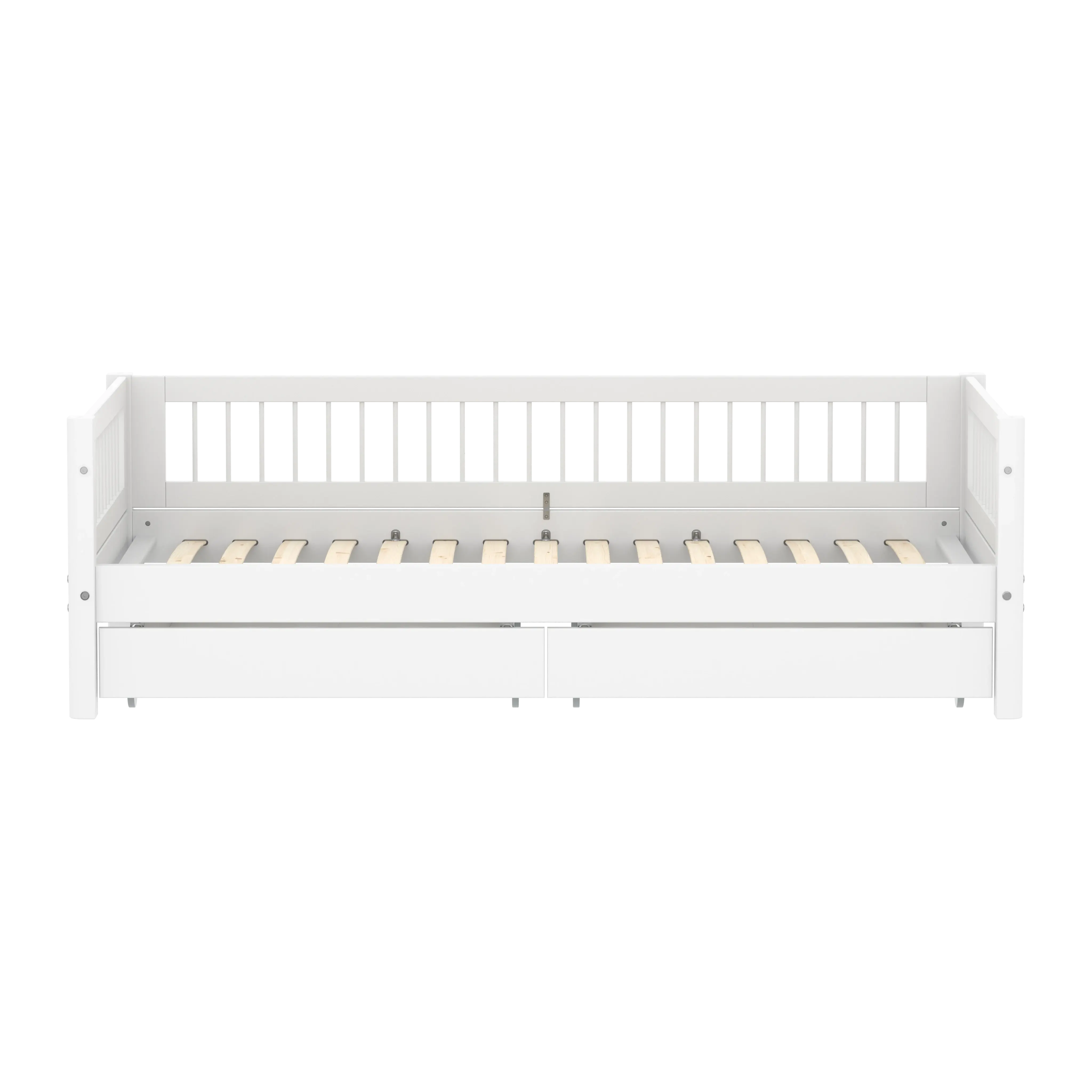 Single Bed with Crossbars and Storage, 90x200 cm, White SINGLE_BED 200 flexa-com.myshopify.com
