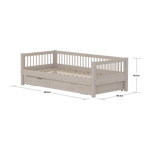 Single Bed with Guest Bed, 90x200 cm, Grey SINGLE_BED 200 flexa-com.myshopify.com