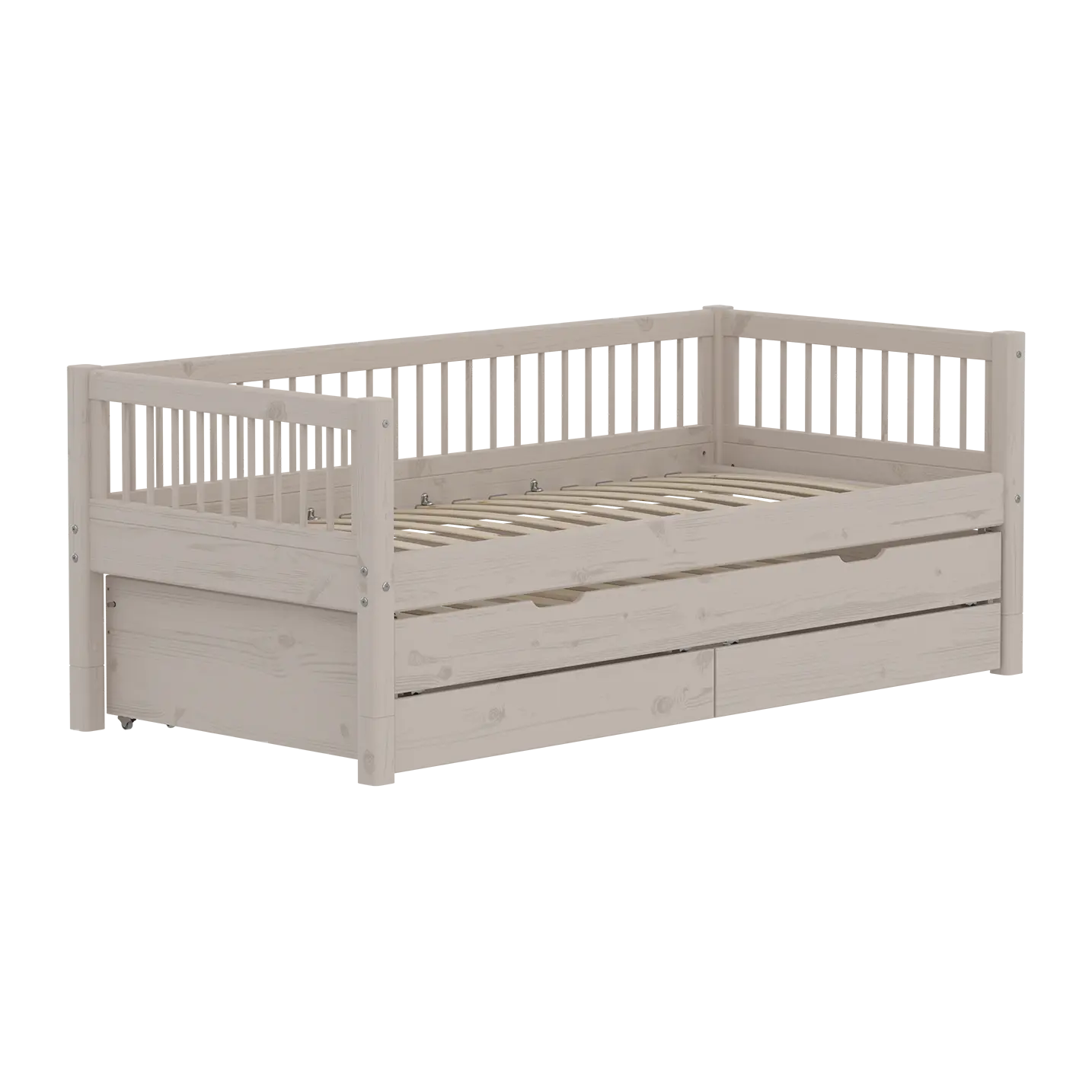 Single Bed with Guest Bed, Storage, 90x200 cm, Grey SINGLE_BED 200 flexa-com.myshopify.com