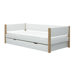 Single Bed with Pull-out Bed, 90x200 cm, White/Oak SINGLE_BED 200 flexa-com.myshopify.com