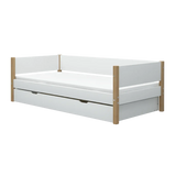 Single Bed with Pull-out Bed, 90x200 cm, White/Oak SINGLE_BED 200 flexa-com.myshopify.com