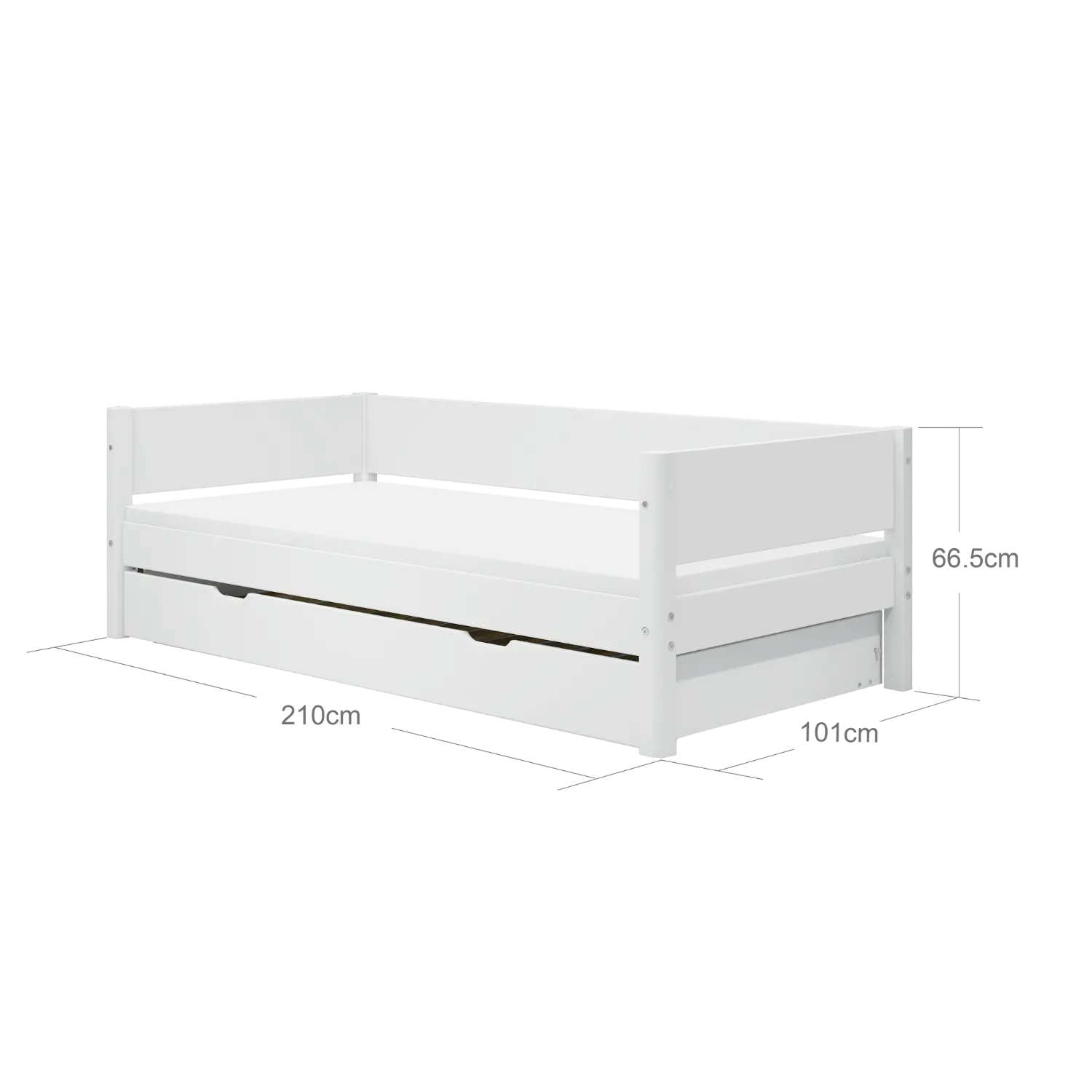 Single Bed with Pull-out Bed, 90x200 cm, White SINGLE_BED 200 flexa-com.myshopify.com