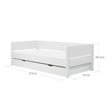 Single Bed with Pull-out Bed, 90x200 cm, White SINGLE_BED 200 flexa-com.myshopify.com
