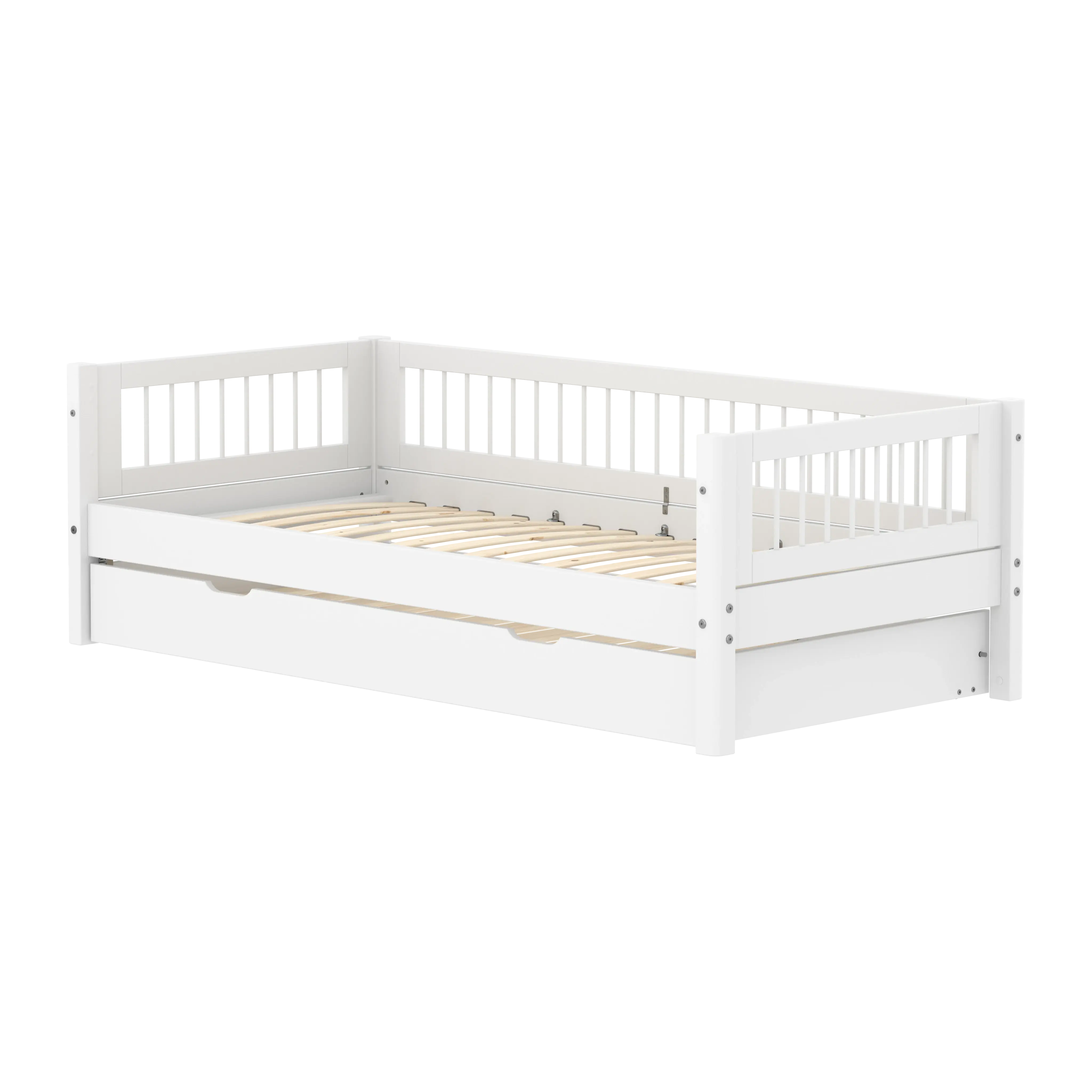 Single Bed with Pull-out Bed and Crossbars, 90x200 cm, White SINGLE_BED 200 flexa-com.myshopify.com