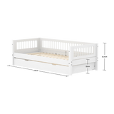 Single Bed with Pull-out Bed and Crossbars, 90x200 cm, White SINGLE_BED 200 flexa-com.myshopify.com