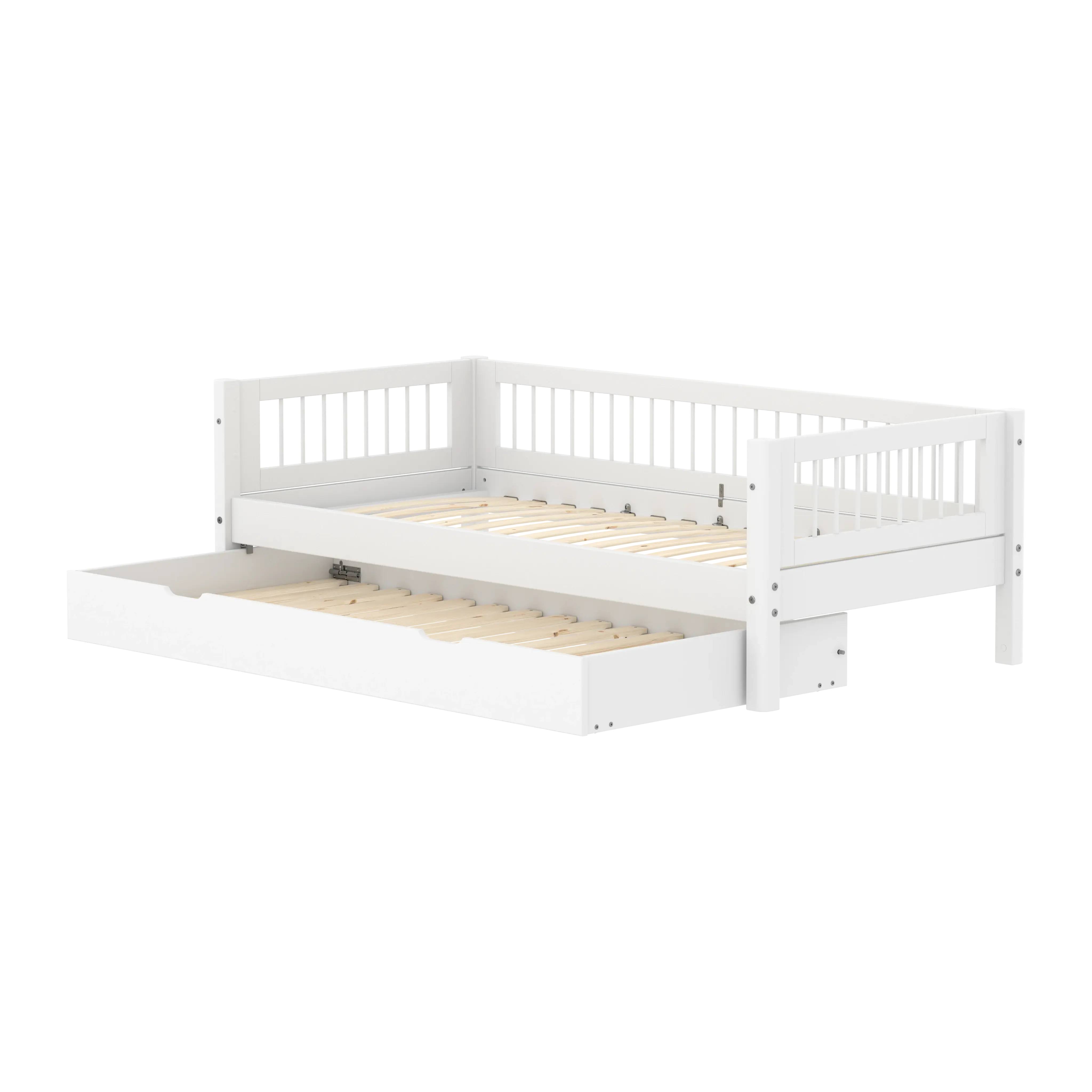 Single Bed with Pull-out Bed and Crossbars, 90x200 cm, White SINGLE_BED 200 flexa-com.myshopify.com